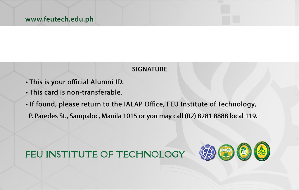 FEU Tech Alumni Card - Back